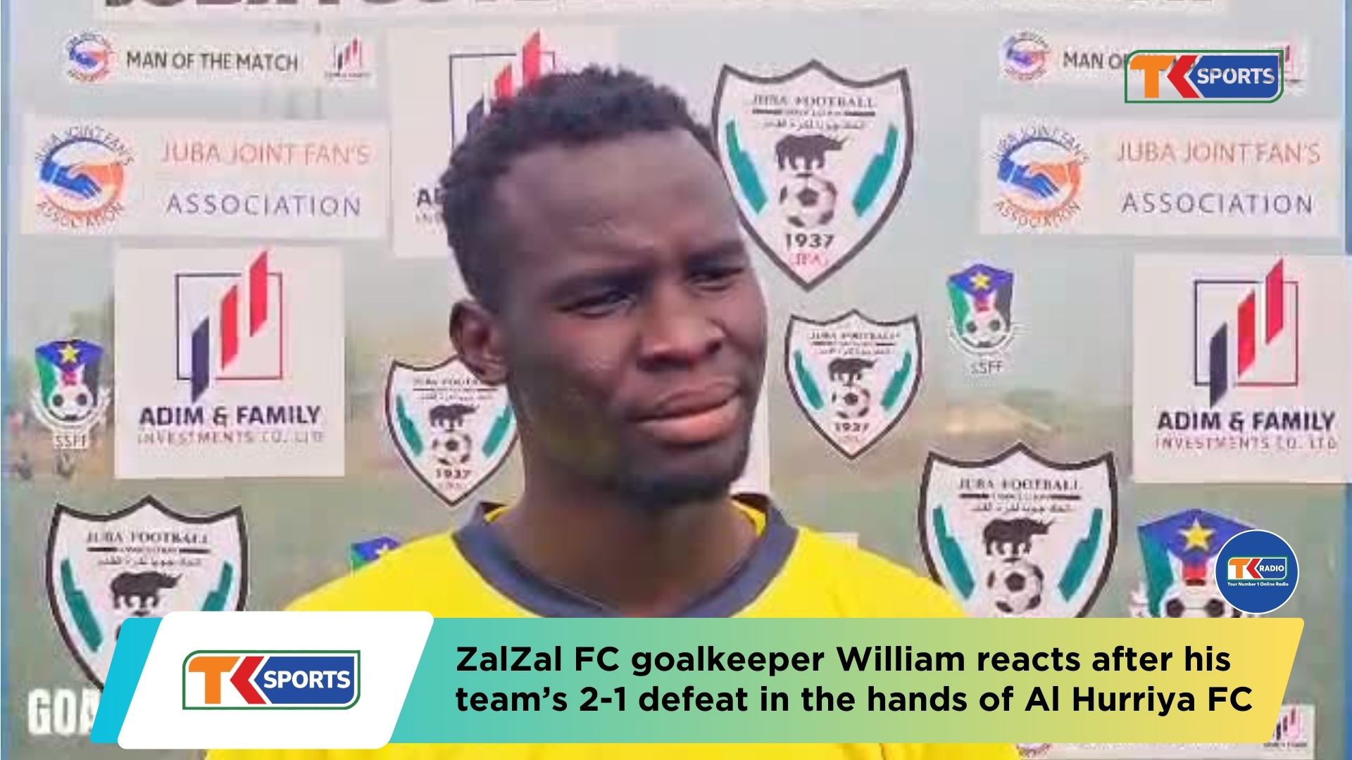 ZalZal FC Keeper William Speaks Out After 2-1 Loss to Al Hurriya FC